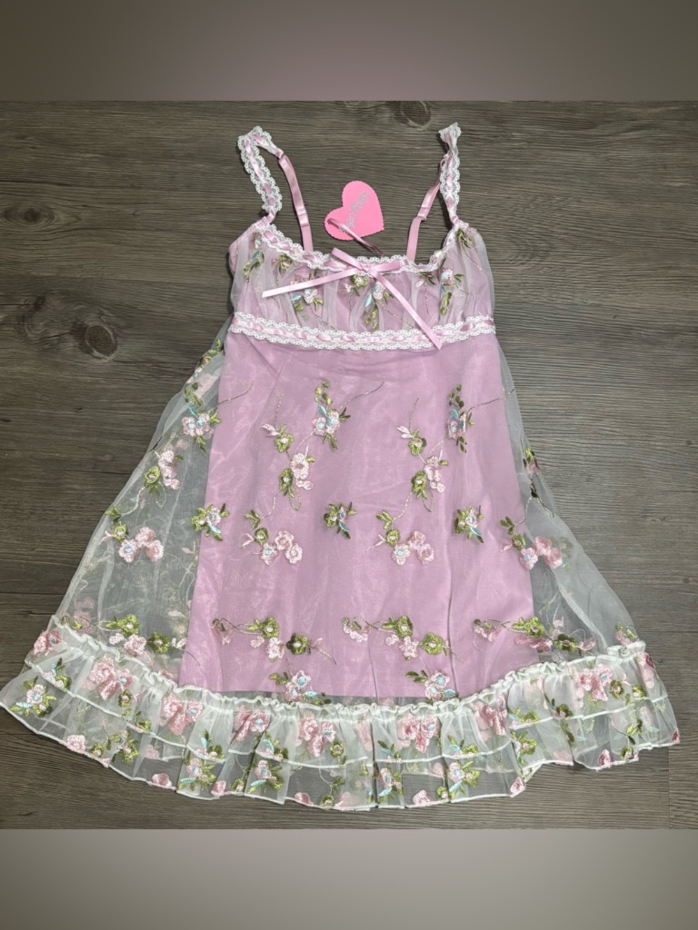 NWT Dolls Kill / Sugar Thrillz Pink Heaven Struck Babydoll Dress